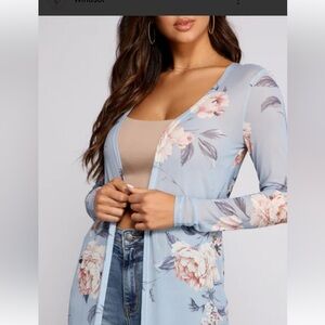 Late Night Apparel Baby Blue Long Sleeved Duster